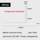 Ljojo Modern Dimmable Line Ceiling Chandelier Minimalist Decor for Living Dining Room