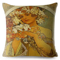 Beige Art Nouveau Gallery Cushion Cover for Home Decor - Ljojo