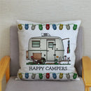 Happy Campers Owl Motorhome Print Pillow Case by Ljojo