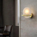 Ljojo Marble Alabaster Wall Lamp: Modern All-Copper Fixture for TV Background, Bedside, Corridor.
