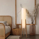 LED Retro Solid Wood Floor Lamp White Fabric Shade Home Decor Bedroom Living Room Dining Elegance by Ljojo