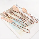 Gold Cutlery Set Stainless Steel Dinnerware Ljojo Tableware Party Kitchen Flatware