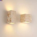 Ljojo Luxury LED Wall Lights Indoor Yellow Travertine Living Room Bedroom Lamp
