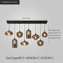 Modern Smoky Gray Glass Chandelier for Dining Kitchen Living Room Ljojo Nordic Pendant Light