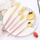 Ljojo Mint Gold Cutlery Set Stainless Steel Silverware Kitchen Tableware