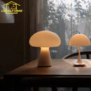 Danish Ins Mushroom Table Lamp with Touch Dimming, LED Medieval Cream Desk Lights for Living Room by Ljojo
