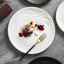 Ljojo Matte Ceramic Ripple Plate - Specialty Tableware for Snacks, Sushi, and Desserts
