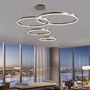 Modern 5 Ring Led Pendant Lights Dimmable - Gold Black Brown Chandelier by Ljojo