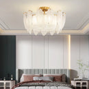 Ljojo Luxury Feather Crystal Chandelier - Cream Style Main Bedroom Lighting