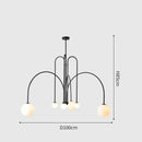 Ljojo Geometric Chandelier Glass Pendant Light - Modern Ceiling Suspension Lamp for Living Dining Room