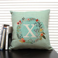 Ljojo 26 Letter Design Linen Sofa Cushion Cover 45x45cm Pillow Case for Bedroom & Living Room