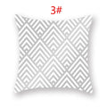 Ljojo 18" Sliver Grey Geometry Striped Pillowcase Home Decor Pillow Cover