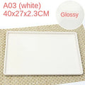 Ljojo Melamine European Rectangle Plate Set Glossy Wood Grain Finish