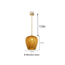 GEW Classic HandWoven Bamboo Lantern Pendant Lamp by Ljojo - Natural Rattan Wicker Chandelier Lighting.