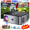 Ljojo™ 4K Android 12 8K Video Projector 35000 Lumens Home Theater Auto Focus Keystone