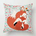 Ljojo Linen Fox Sofa Cushion Cover 50x50 Square Home Décor Pillowcase