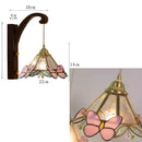 French Medieval Flower Glass Wall Lamp Wooden Retro Fixture by Ljojo