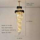 Ljojo Luxury Modern Crystal Chandelier - Black/Gold Loft Lighting Fixture