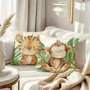 Jungle Animals Cartoon Print Pillowcase by Ljojo - Sofa, Bedroom, Car Cover