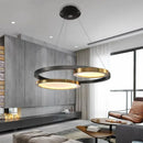 Ljojo Minimalist Glass Multi Ring Chandelier - Dimmable Living Room Lighting