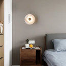 Art Deco Round LED Wall Sconce Natural Marble Brass Parlor Aisle Corridor Wall Lights by Ljojo
