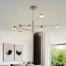Ljojo Modern Rotate LED Chandelier for Living Room Dining Office Black Pendant Lights