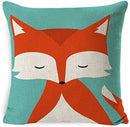 Ljojo Linen Fox Sofa Cushion Cover 50x50 Square Home Décor Pillowcase