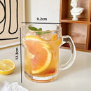 Ljojo 510ml Glass Cup with Handle, Large Capacity Drinkware for Juice, Milk, Tea, Beer