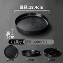 Ljojo Melamine Black Dinner Plate Set - Thick Sushi Pans, Imitation Porcelain Tray