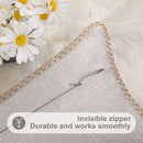 Ljojo Linen Chenille Pillow Case 50x50cm Sofa Bed Car Decorative Cushion Cover