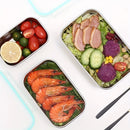 Ljojo 304 Stainless Steel Lunch Box with Sealed Lid - Square Fresh-keeping & Frozen Storage Box