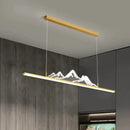 Ljojo Long Wooden Grain Restaurant Pendant Light Modern Tea Room Lighting Fixtures