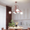 Ljojo Milky White Glass Ball Chandelier LED Light Fixture for Kitchen Dining Living Room