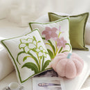 Ljojo Lily Jacquard Embroidery Pillow Cover for Sofa Living Room 45x45