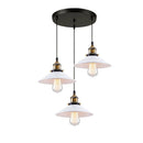 Ljojo 3-Head Industrial Pendant Chandelier for Kitchen, Bedroom, Home - Black/White