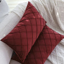 Burgundy Velvet Pillowcase for Living Room Sofa and Bedroom Decor by Ljojo