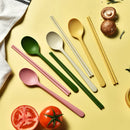 Ljojo 10Pc Silicone Cutlery & Chopsticks Set for Sushi & Desserts
