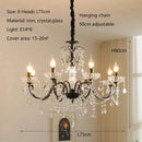 American Retro E14 Candle Chandeliers Lustre Crystal Ceiling Pendant Lights for Bedroom by Ljojo