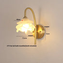 Ljojo LED Glass Wall Sconce with Pull Chain Switch for Modern Luxury Bedroom Lighting