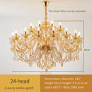 Ljojo Luxury Crystal Chandelier for Living & Dining Room - Elegant Golden Villa Candles Hanging Light