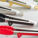 Ljojo 10 Silicone Non-Slip Cooking Clip Stainless Steel Kitchen Tongs BBQ Salad Tools