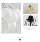 Ljojo Frosted Glass Bubble Chandelier - Bedroom Living Room Pendant Lamp