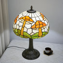 12-Inch Pink Tulip Stained Glass Table Lamp | Colorful Christmas Living Room Bedroom Lighting by Ljojo