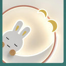 Children's Crescent Moon White Rabbit Ceiling Lamp LED Chandelier for Kids Room Home Decor
