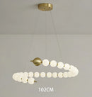 Modern French Cream Pearl LED Pendant Light Chandelier for Living Room by Ljojo