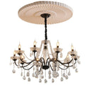 Black Crystal Chandelier Pendant Light - Elegant French Living Room Lamp by Ljojo