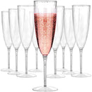 Ljojo 210ml Disposable Clear Plastic Champagne Flutes for Weddings & Parties