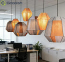 Bamboo Japanese LED Pendant Light | Minimalist Wooden Chandelier by Ljojo