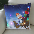Ljojo LED Christmas Cushion Cover Merry Santa Claus Snowman Pillow Home