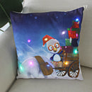Ljojo LED Christmas Cushion Cover Merry Santa Claus Snowman Pillow Home
